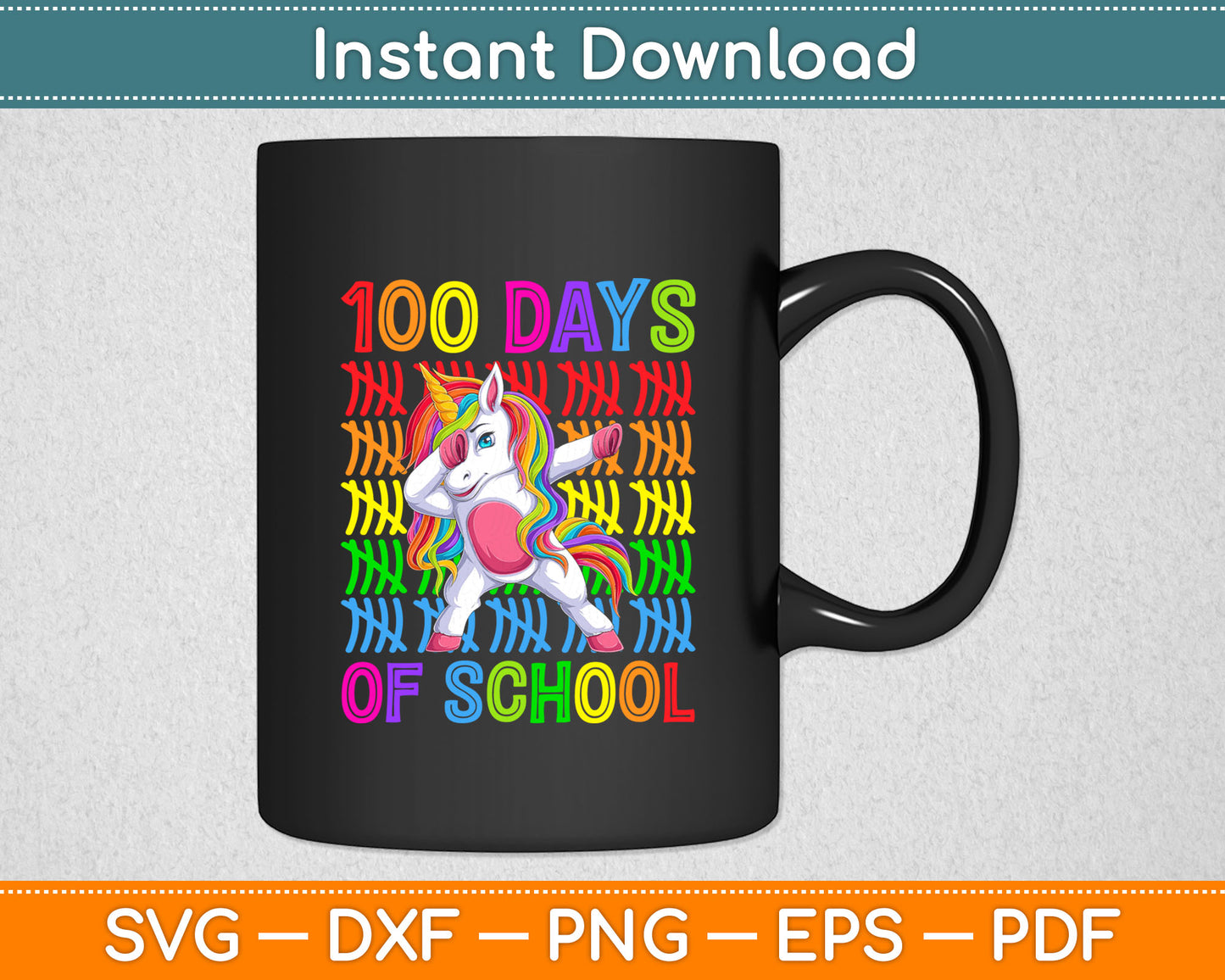 100 Days Of School Funny Back To School Unicorn Svg Digital Cutting File