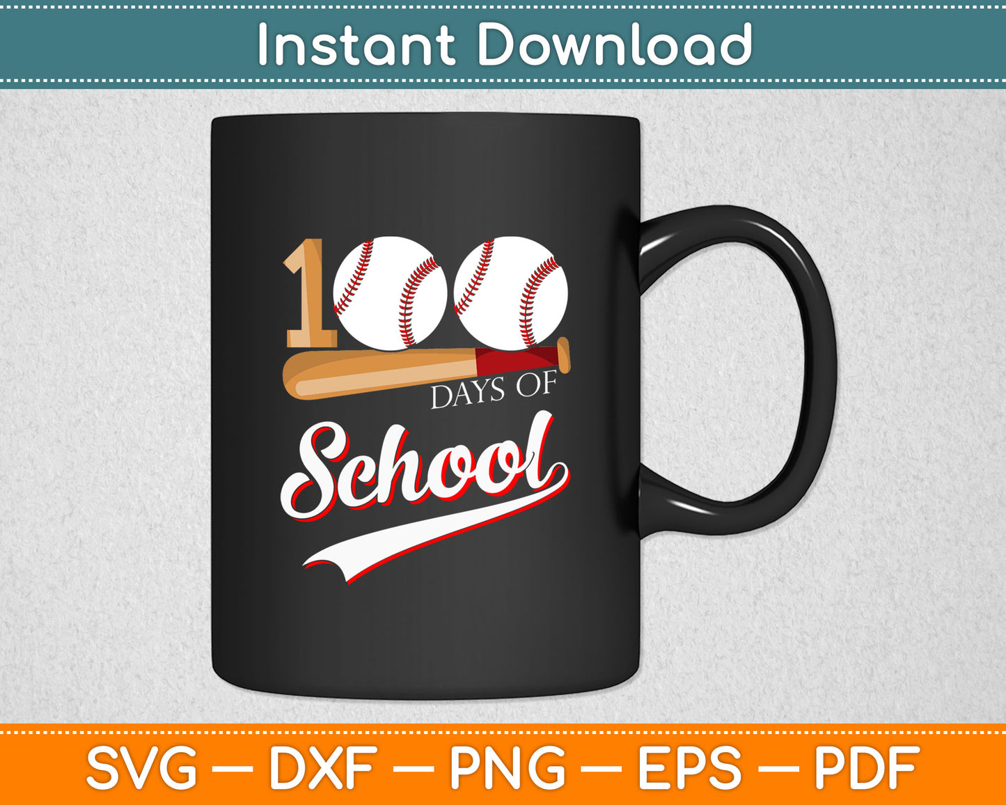 100 Days Of School Baseball Back To School Svg Digital Cutting File