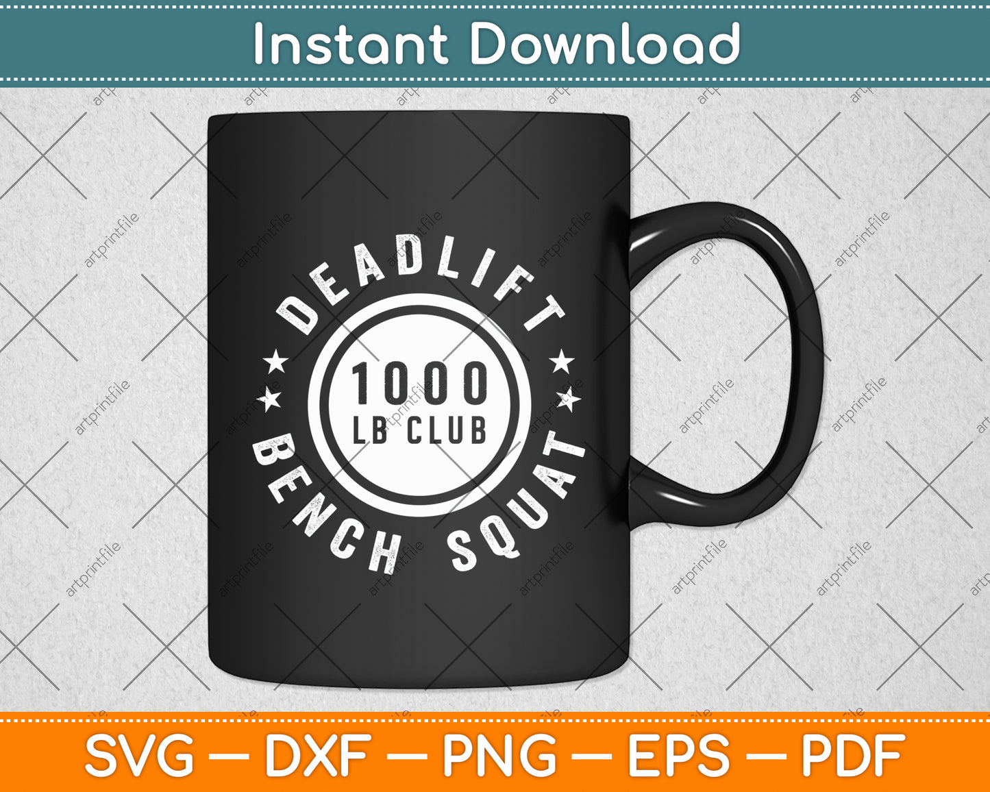 Elite Strength 1000 Club Deadlift Bench Squat Achievement Svg Digital Cutting File