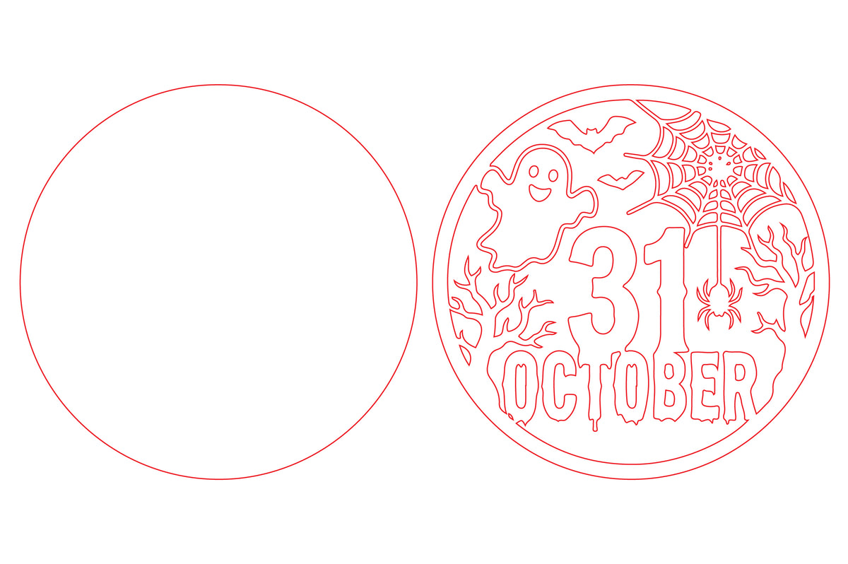 31 October Halloween Round Door Hanger SVG