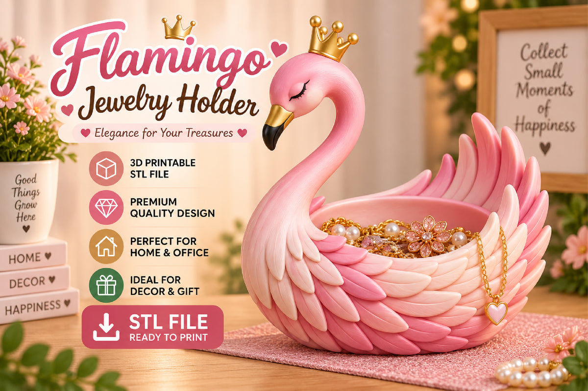3D Print Flamingo Jewelry Holder STL File