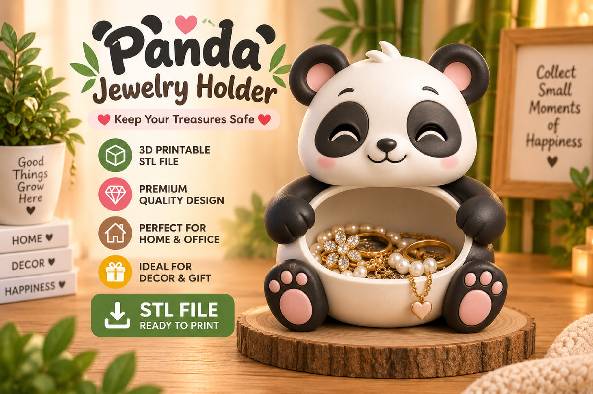 3D Print Panda Jewelry Holder STL File