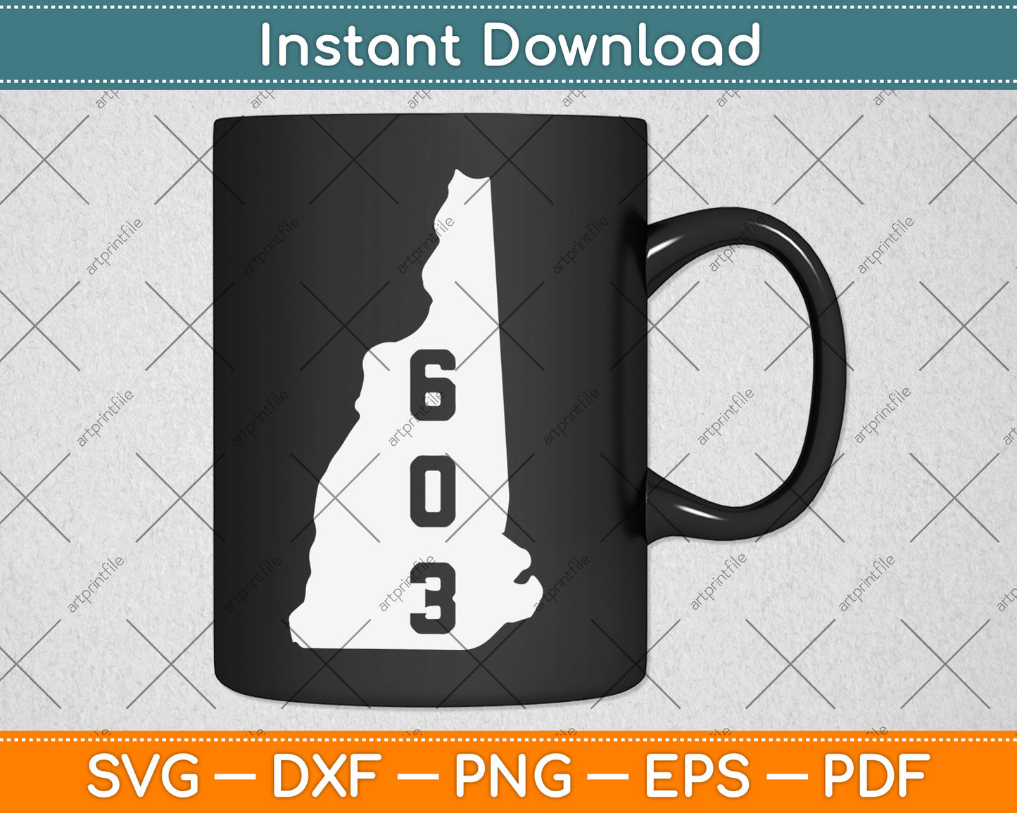603 NH New Hampshire Area Code State Map Svg Digital Cutting File