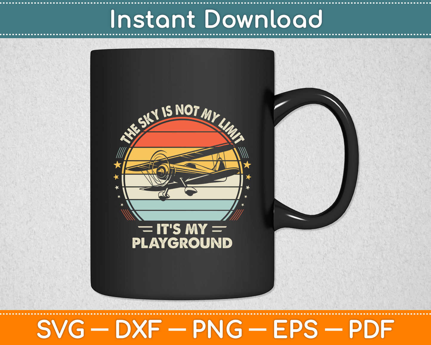 Vintage Airplane Aviation Pilot Aircraft Aeroplane Svg Png Dxf Digital Cutting File