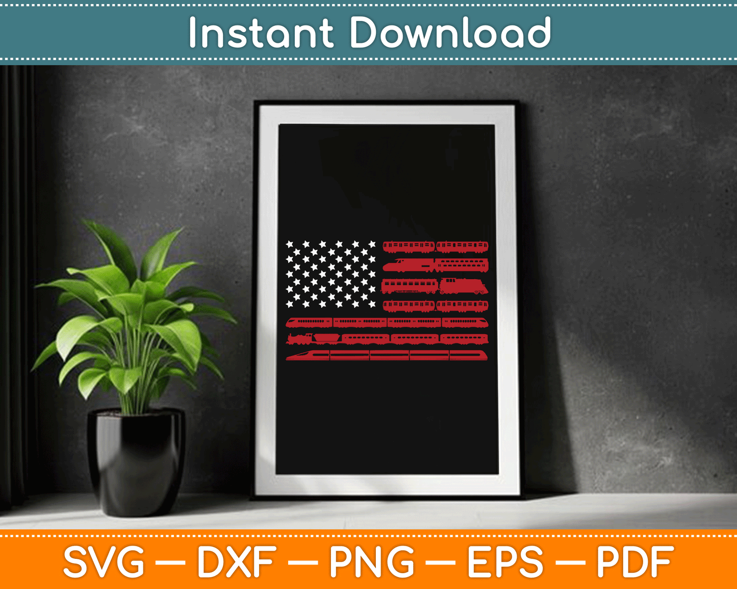 American Flag Funny Model Railroad Train Worker SVG Digital Cutting File