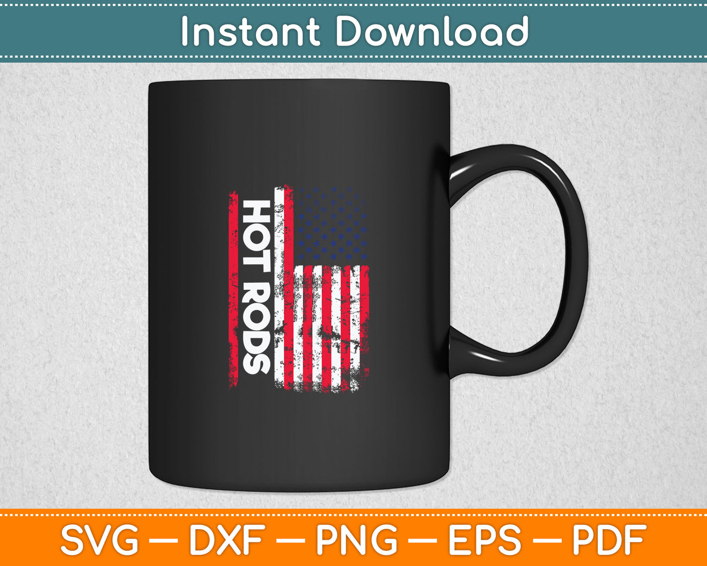 American Flag Hot Rod Classic And Muscle Cars Gift Svg Digital Cutting File