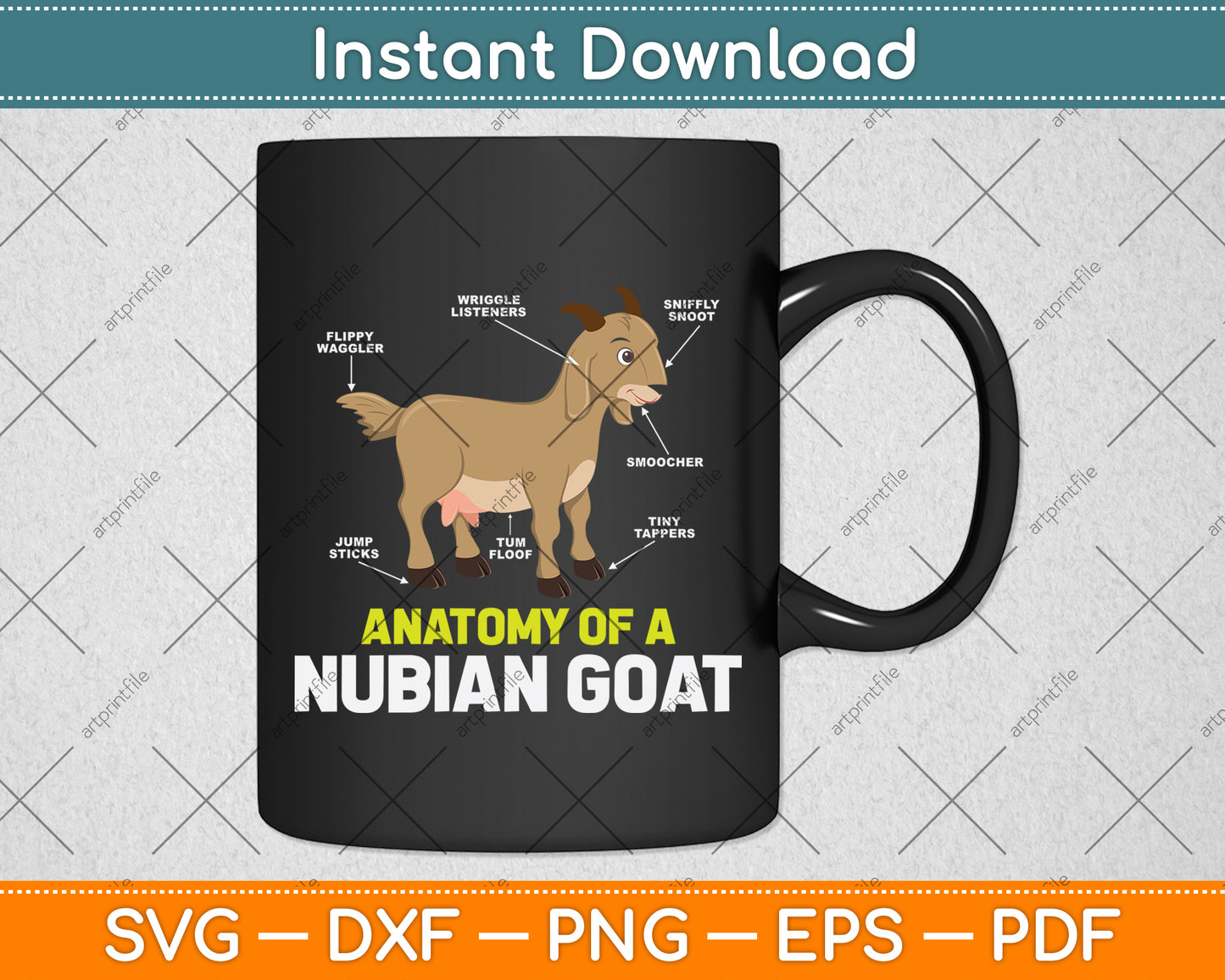 Anatomy Of A Nubian Goat Svg Digital Cutting File