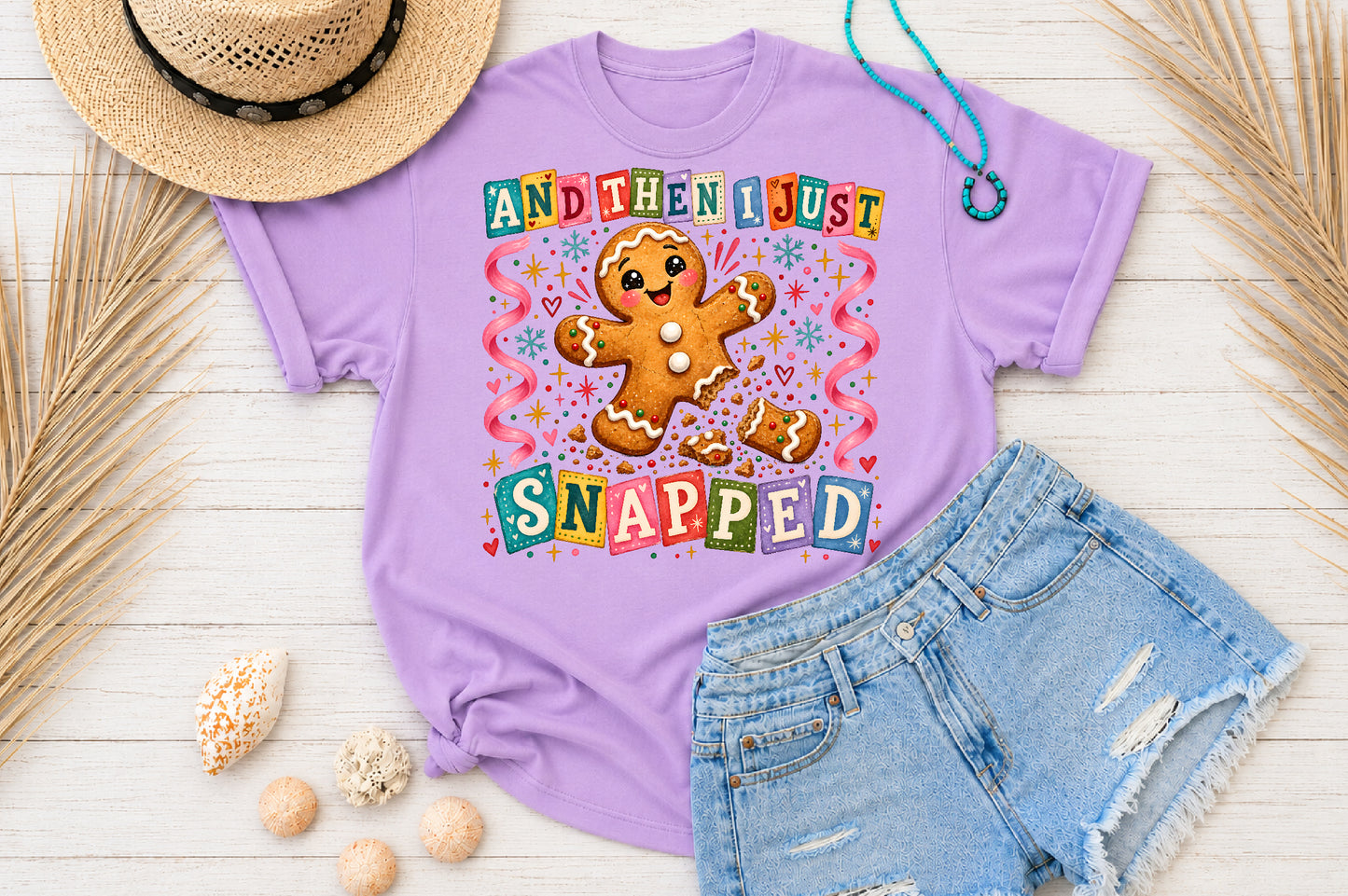 Authentic Just Snapped Gingerbread Man PNG Christmas Sublimation