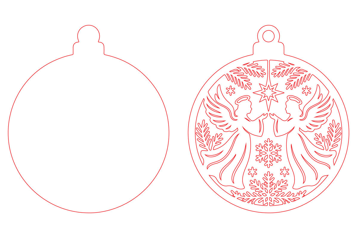 Christmas Angel Ornament Laser Cut SVG