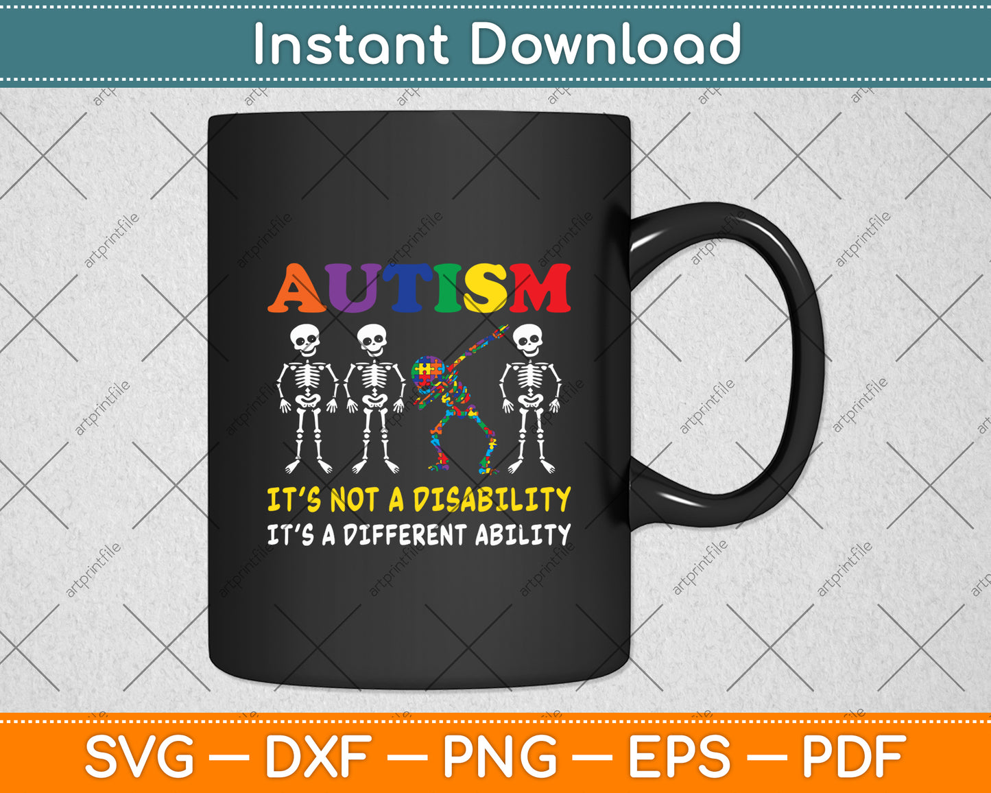 Autism It’s Not A Disability It’s A Different Ability Svg Digital Cutting File