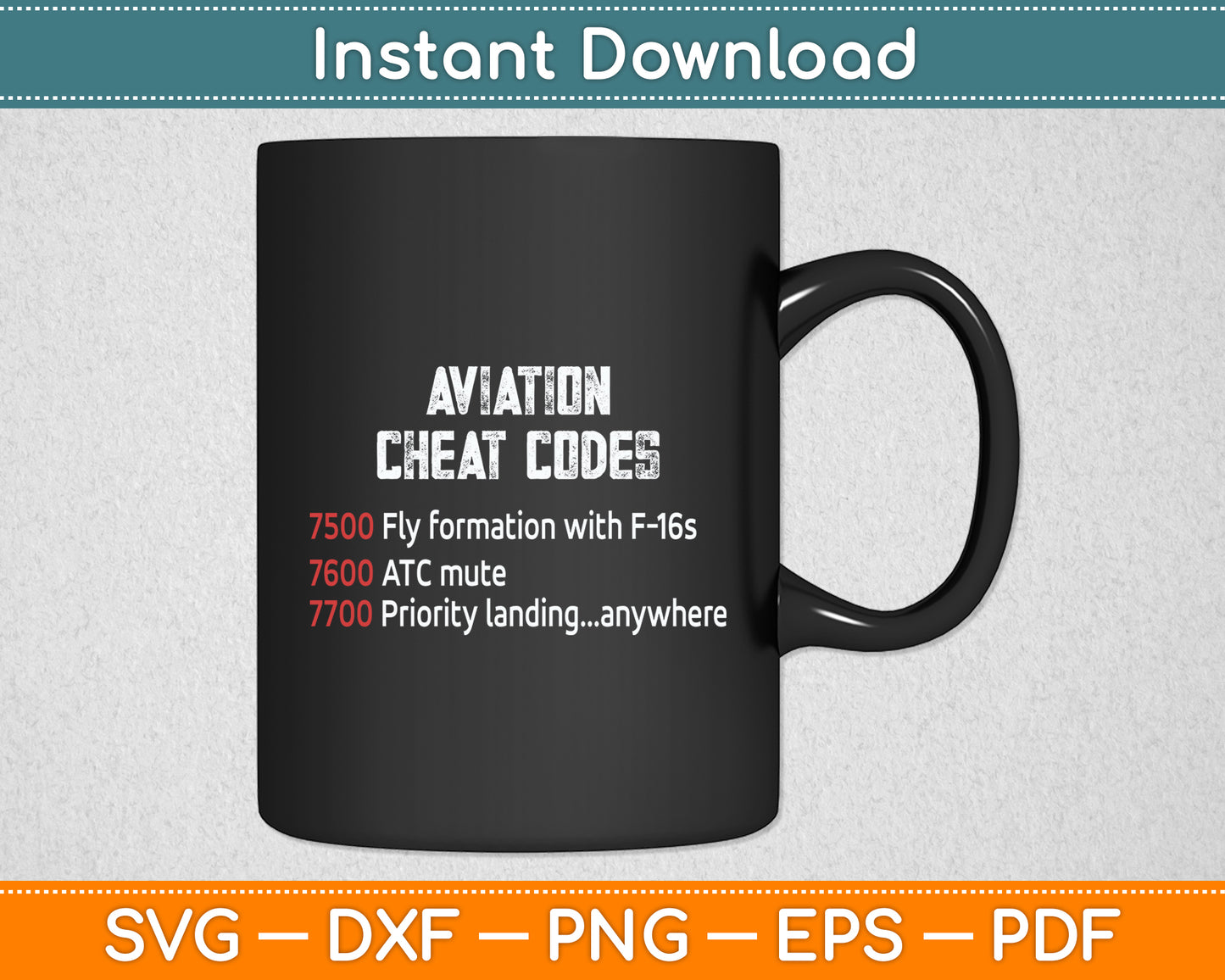 Aviation Cheat Codes Pilots And ATC Funny Svg Png Dxf Digital Cutting File