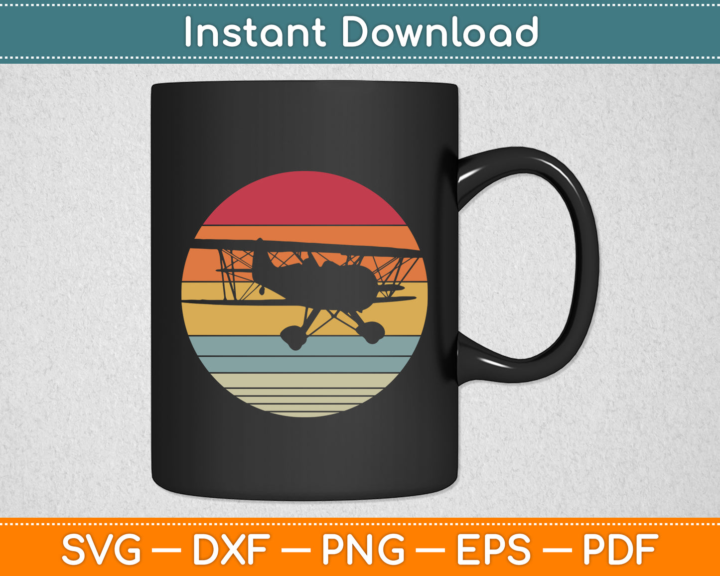 Aviator Pilot Biplane Airplane Aviation Retro Funny Svg Png Dxf Digital Cutting File