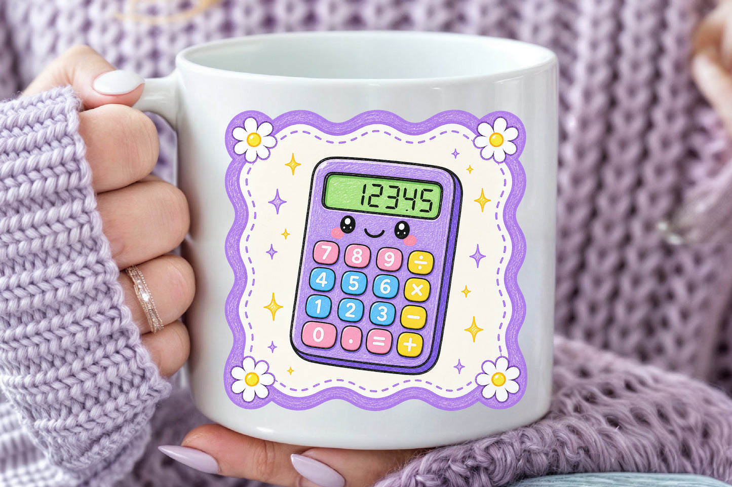 Cute Calculator PNG Back to School Sublimation Design
