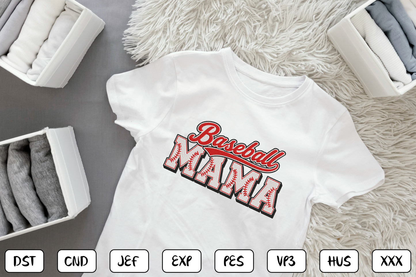 Baseball Mama Embroidery Design, Cute Baseball Mom Machine Embroidery Pattern, Sports Mom Embroidery Design
