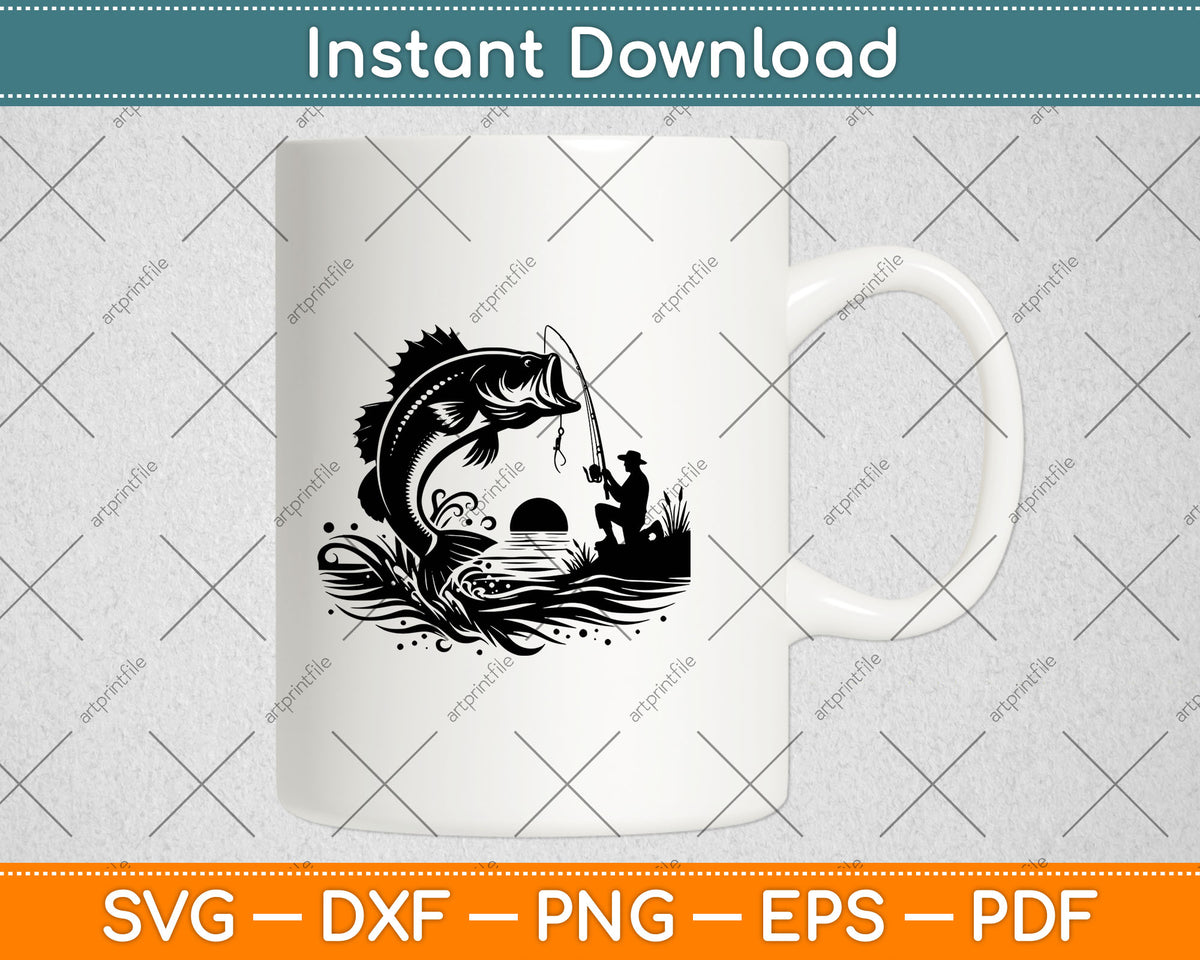 Bass Fishing Hunting Svg Png Dxf Digital Cutting File