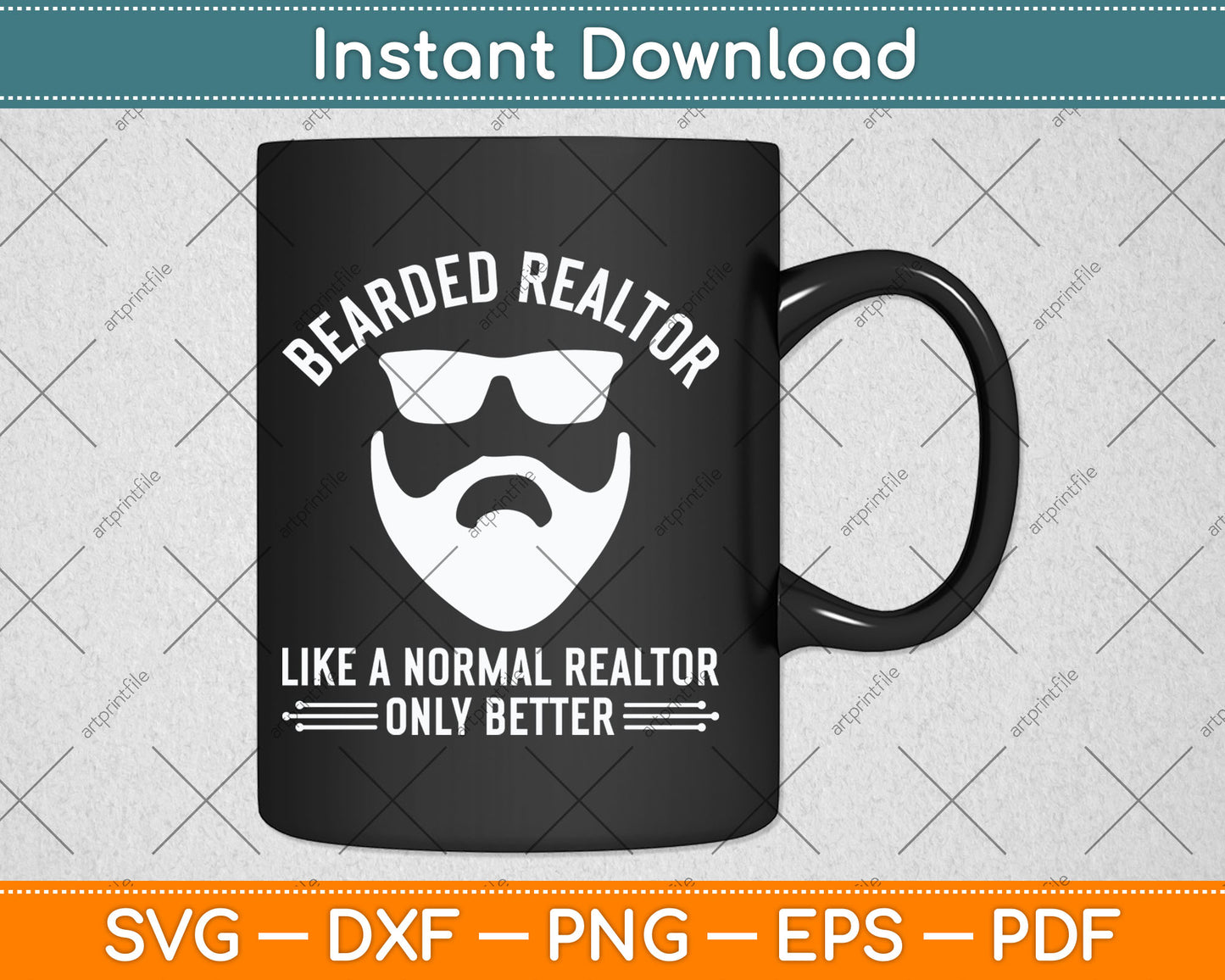 Bearded Realtor Definition Funny Male Real Estate Agent Svg Digital Cutting File