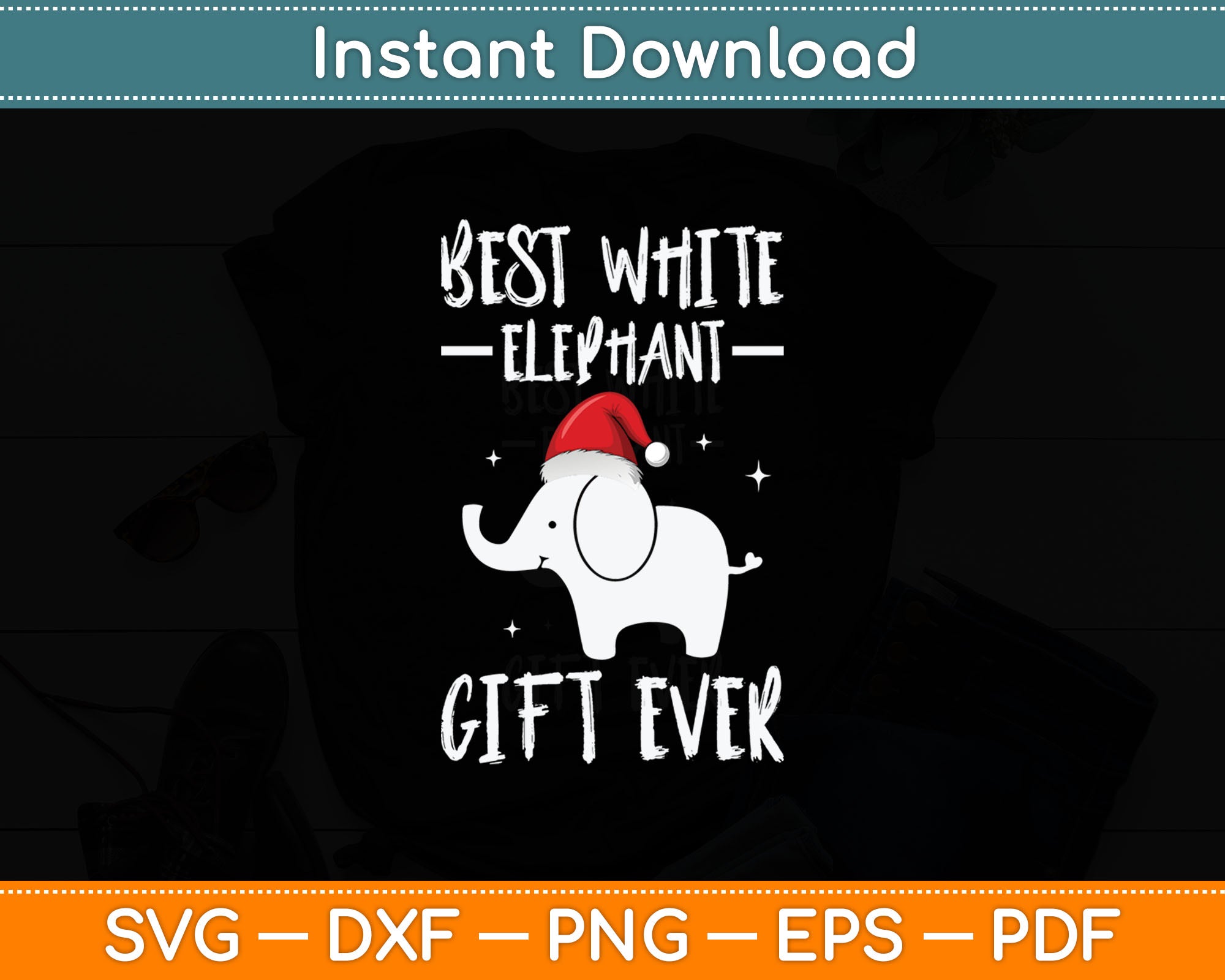 Best White Elephant Gift Ever Svg Digital Cutting File, image size:2000x1600