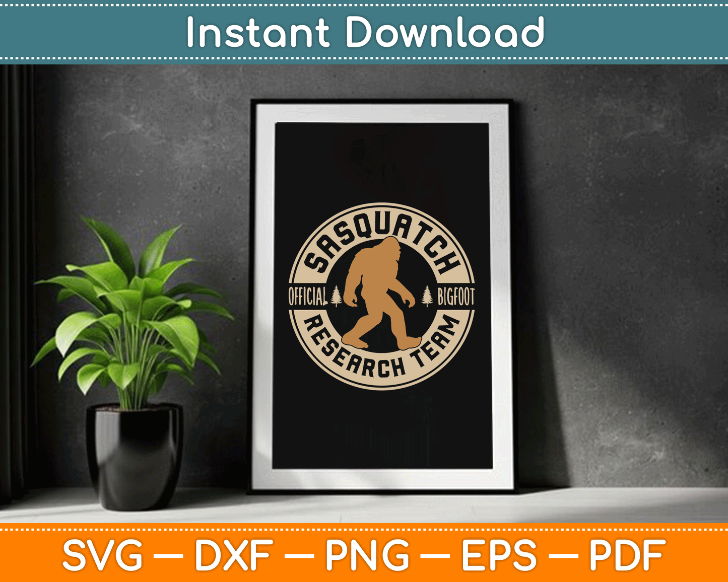 Bigfoot Research Team Retro Vintage Sasquatch SVG Digital Cutting File