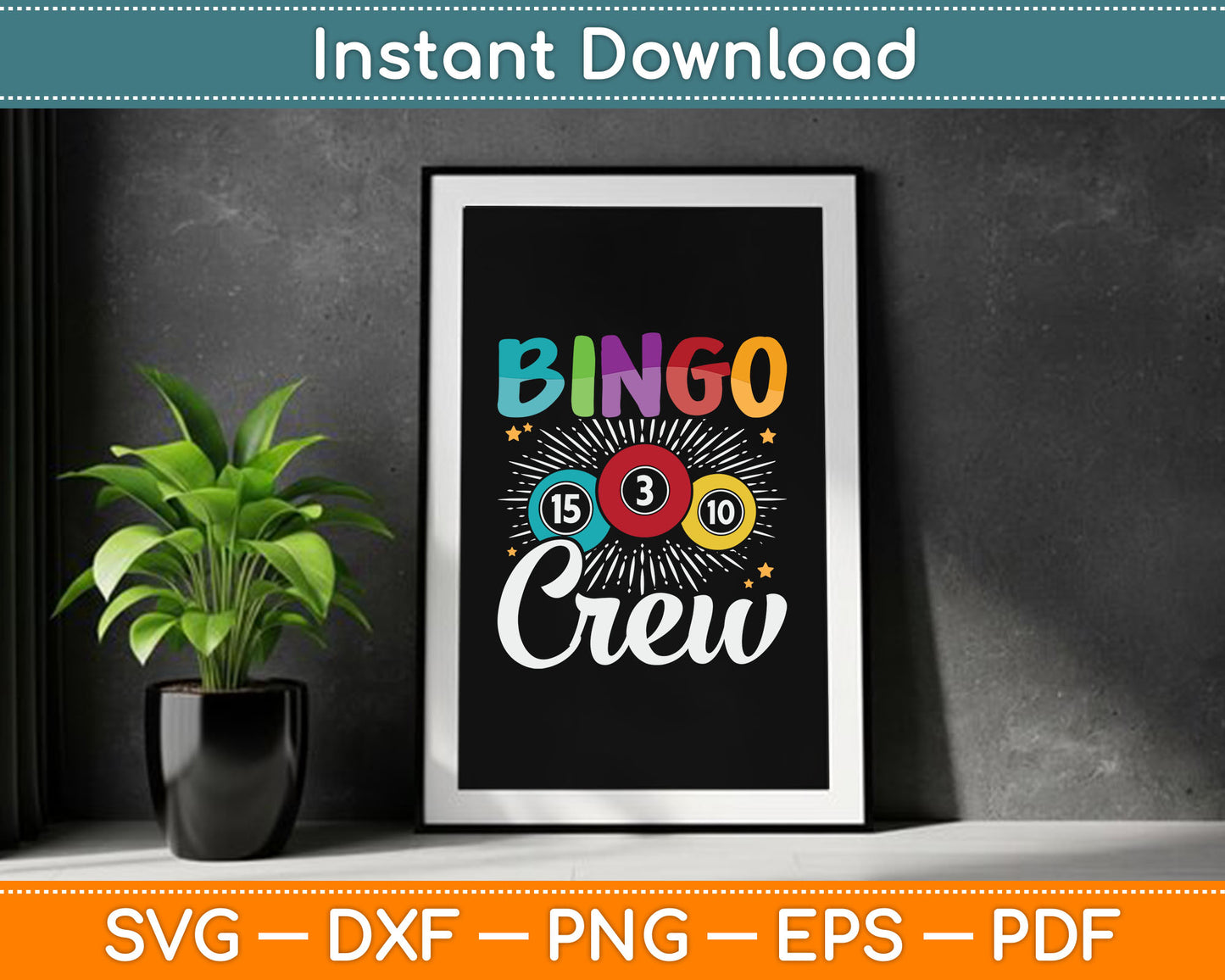 Bingo Crew Bingo Player Gambling SVG Digital Cutting File