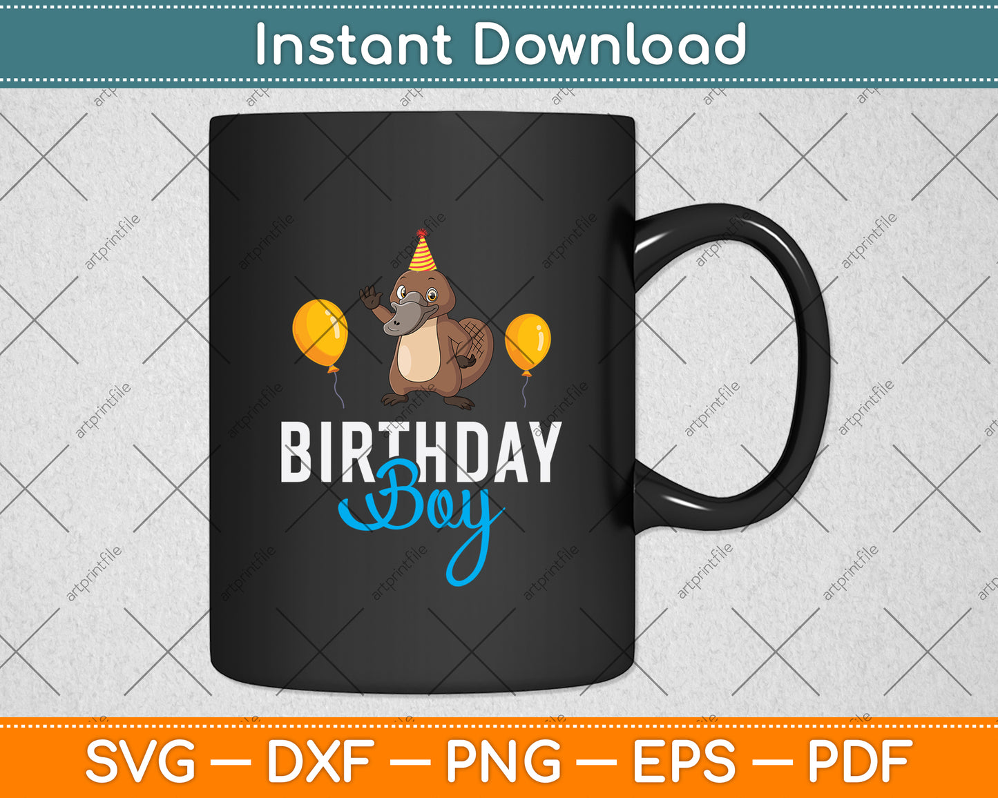 Birthday Boy Funny Platypus Svg Png Dxf Digital Cutting File