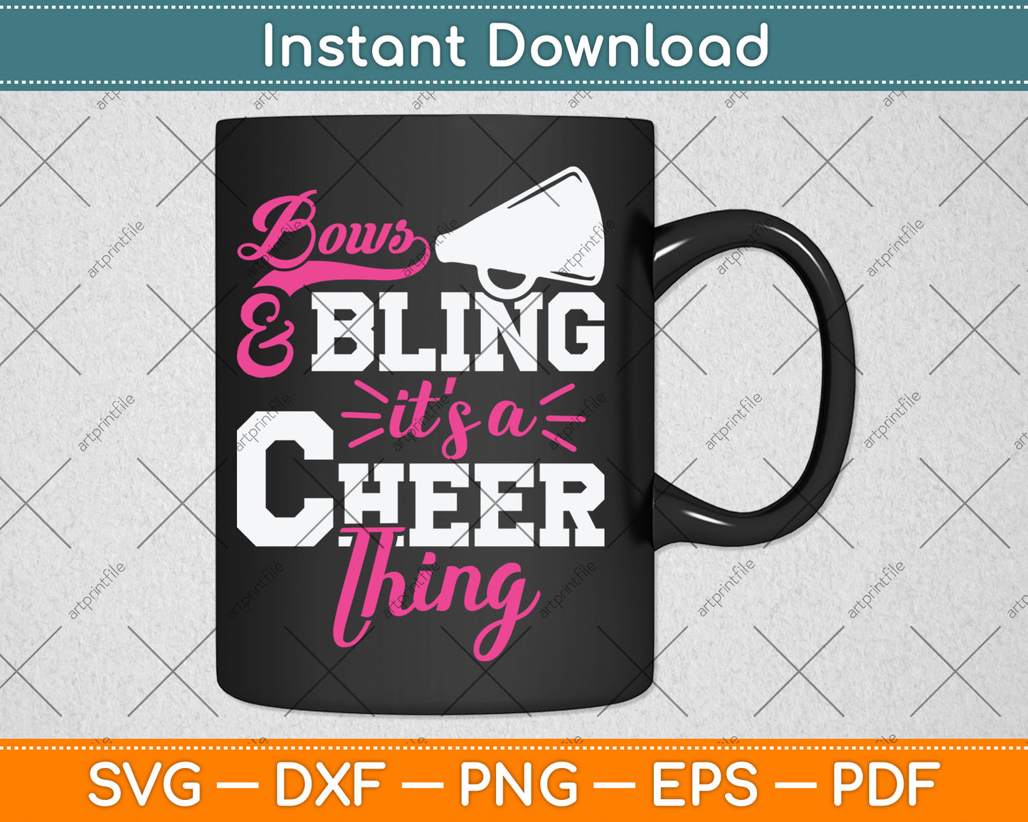Bows & Bling It's A Cheer Thing Cheerleading Svg Digital Cutting File