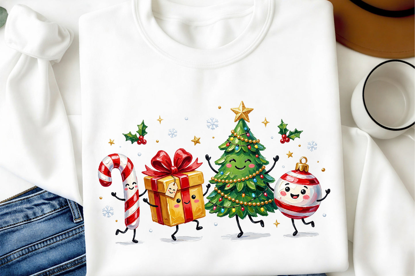 Cute Christmas Characters PNG Christmas Sublimation Holiday Clipart