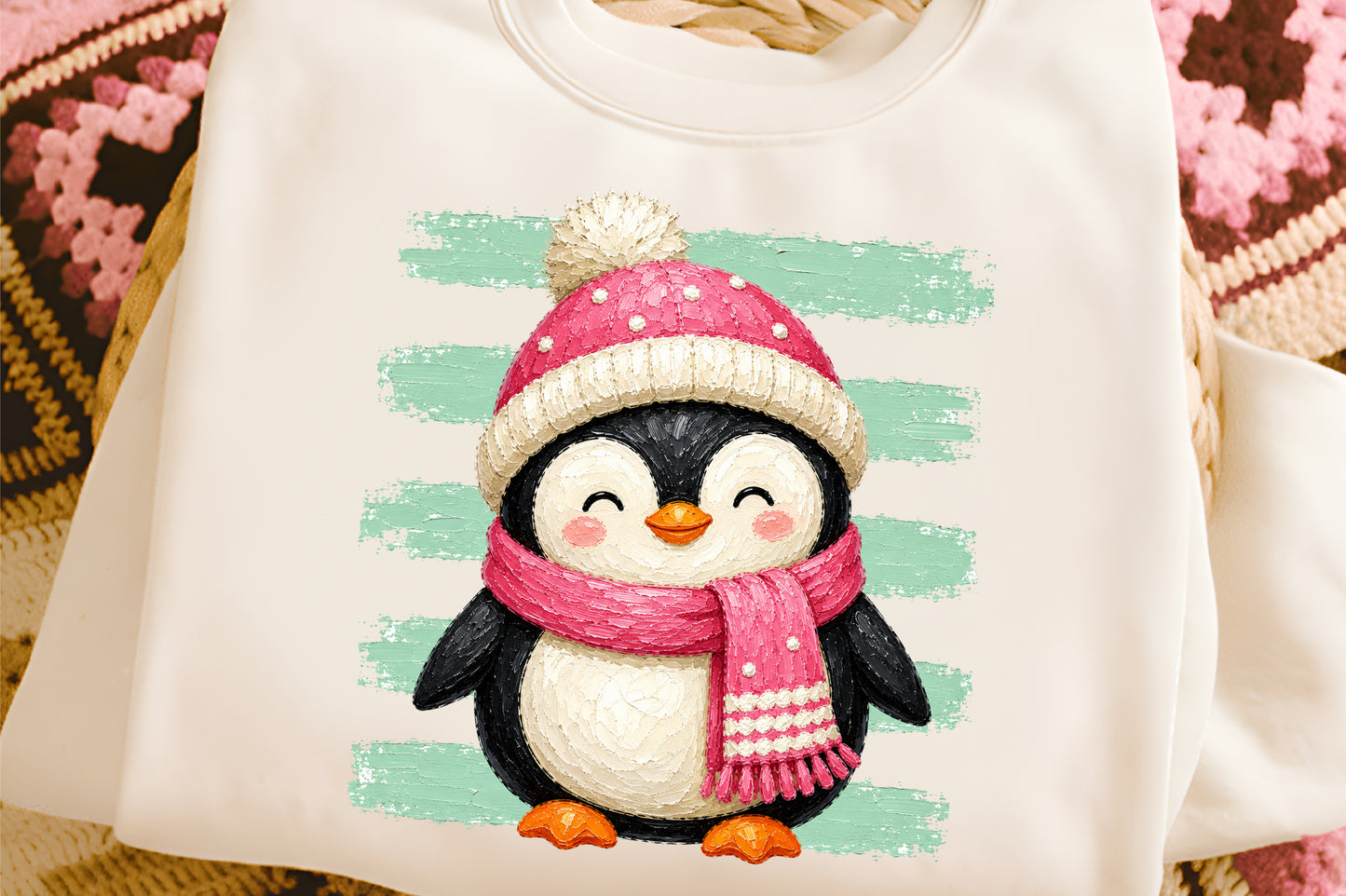 Cute Christmas Penguin PNG Winter Penguin Clipart Snowy Holiday Design