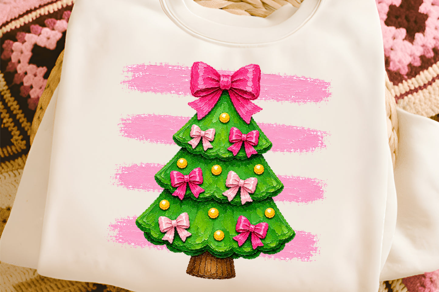 Coquette Christmas Tree PNG Pink Bow Christmas Tree Cute Holiday Clipart