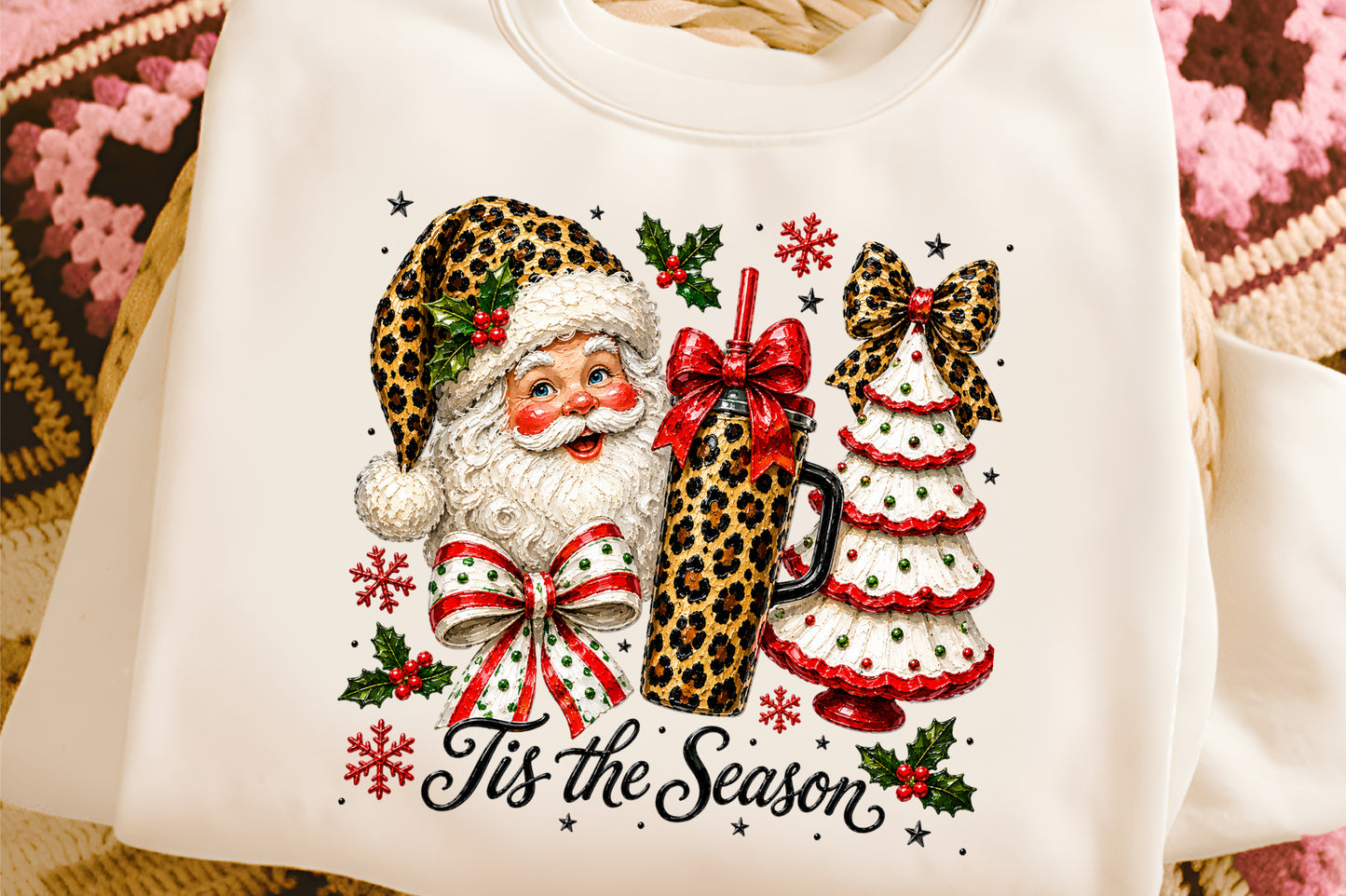 Santa Christmas PNG Leopard Santa Tumbler Tree Holiday Christmas Clipart