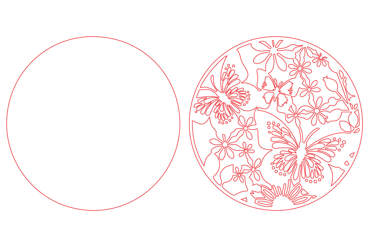 Butterfly Floral Mandala Laser Cut SVG