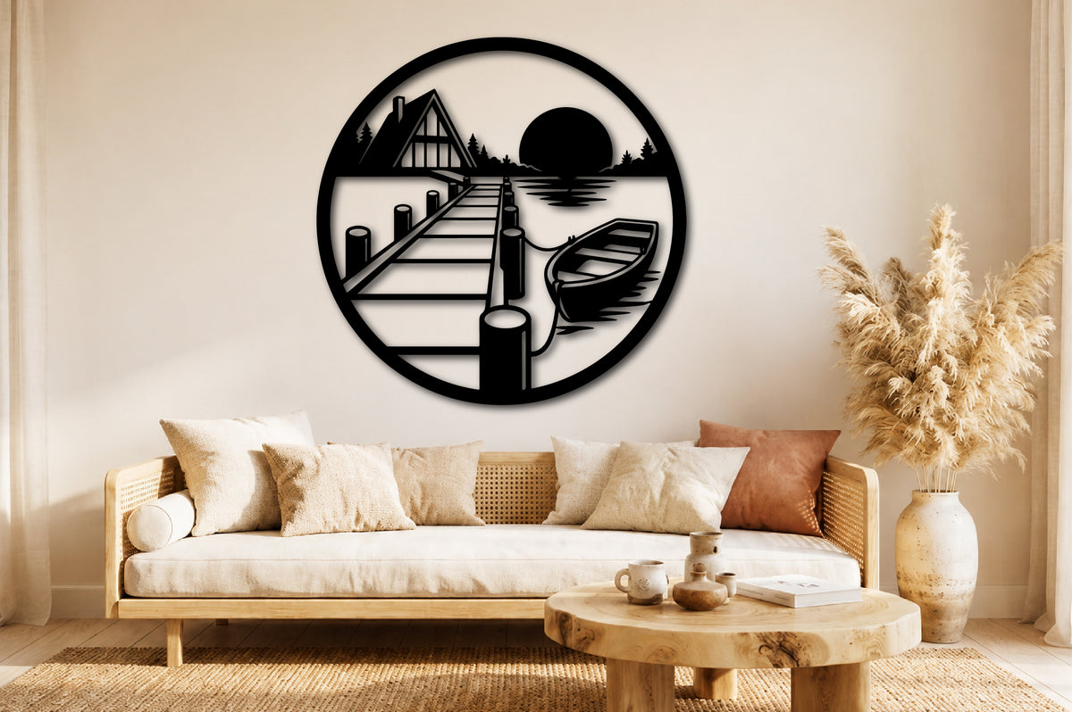 Cabin Lake Scene Laser Cut File