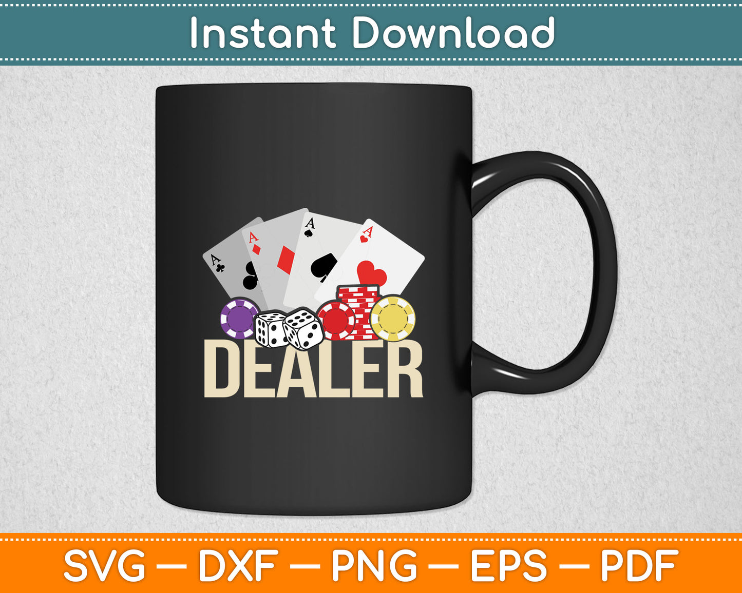 Casino Dealer Funny Poker Player Costume Accessories Svg Digital Cutting File