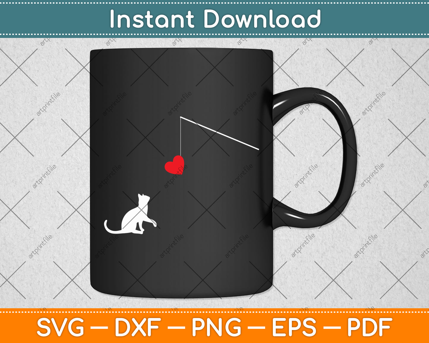 Cat Toy Funny Valentine's Day Svg Digital Cutting File