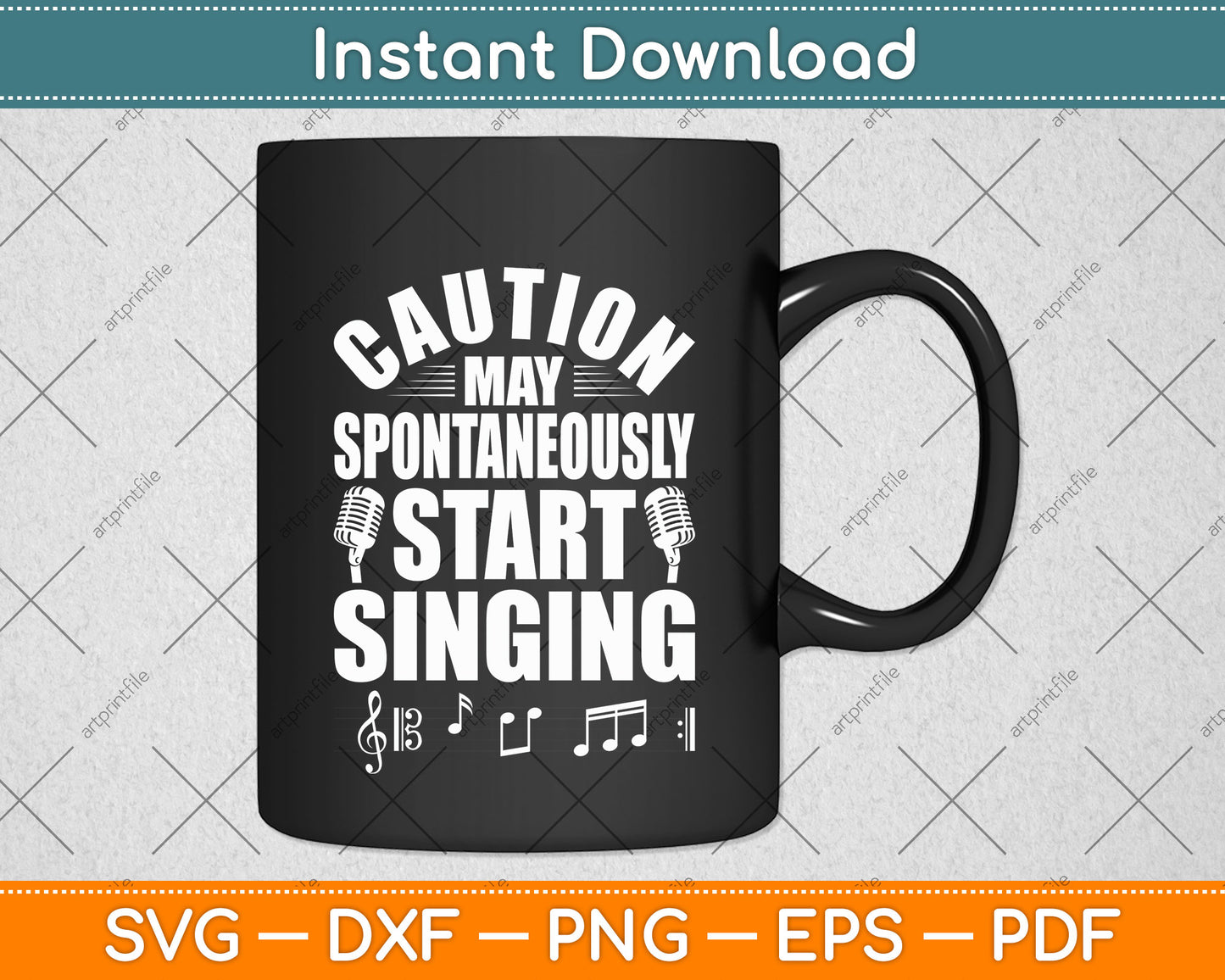 Caution May Spontaneously Start Singing Singer Music Part Svg Digital Cutting File