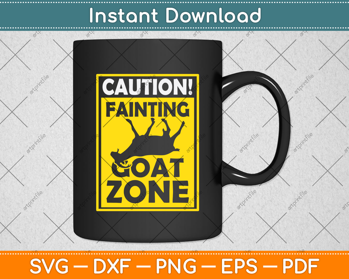 Caution! Fainting Goat Zone Svg Digital Cutting File