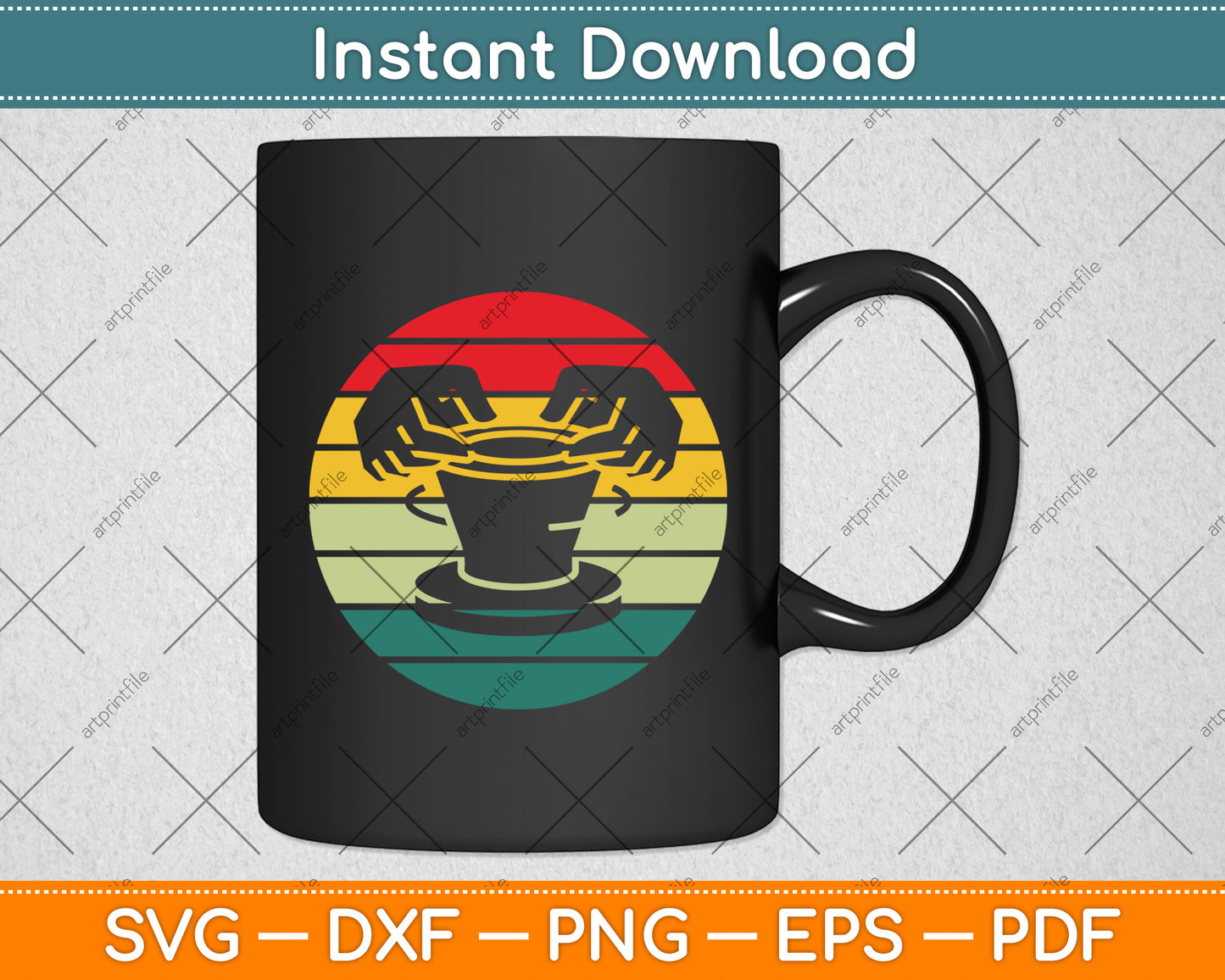 Ceramic Retro Kiln Pottery Svg Digital Cutting File