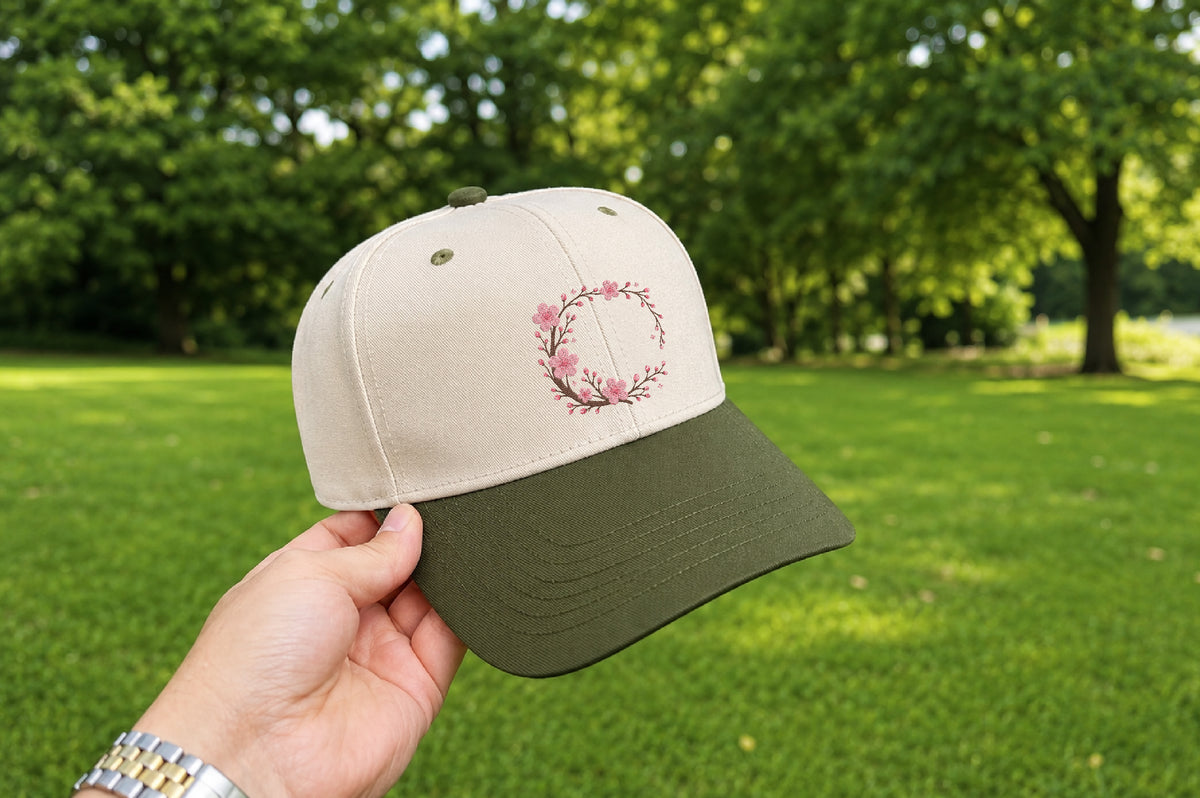 Cherry Blossom Wreath Embroidery Design