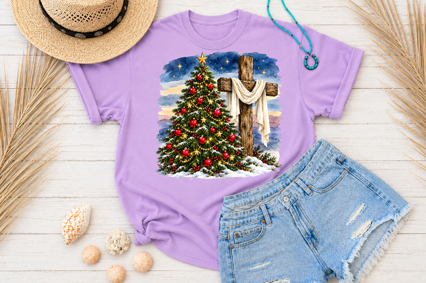 Christian Christmas Cross PNG