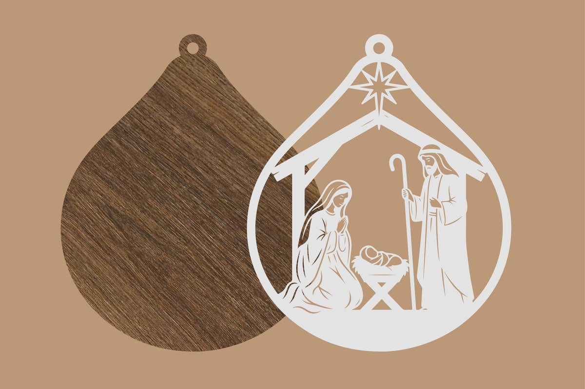 Christian Christmas Nativity Ornament Laser Cut SVG