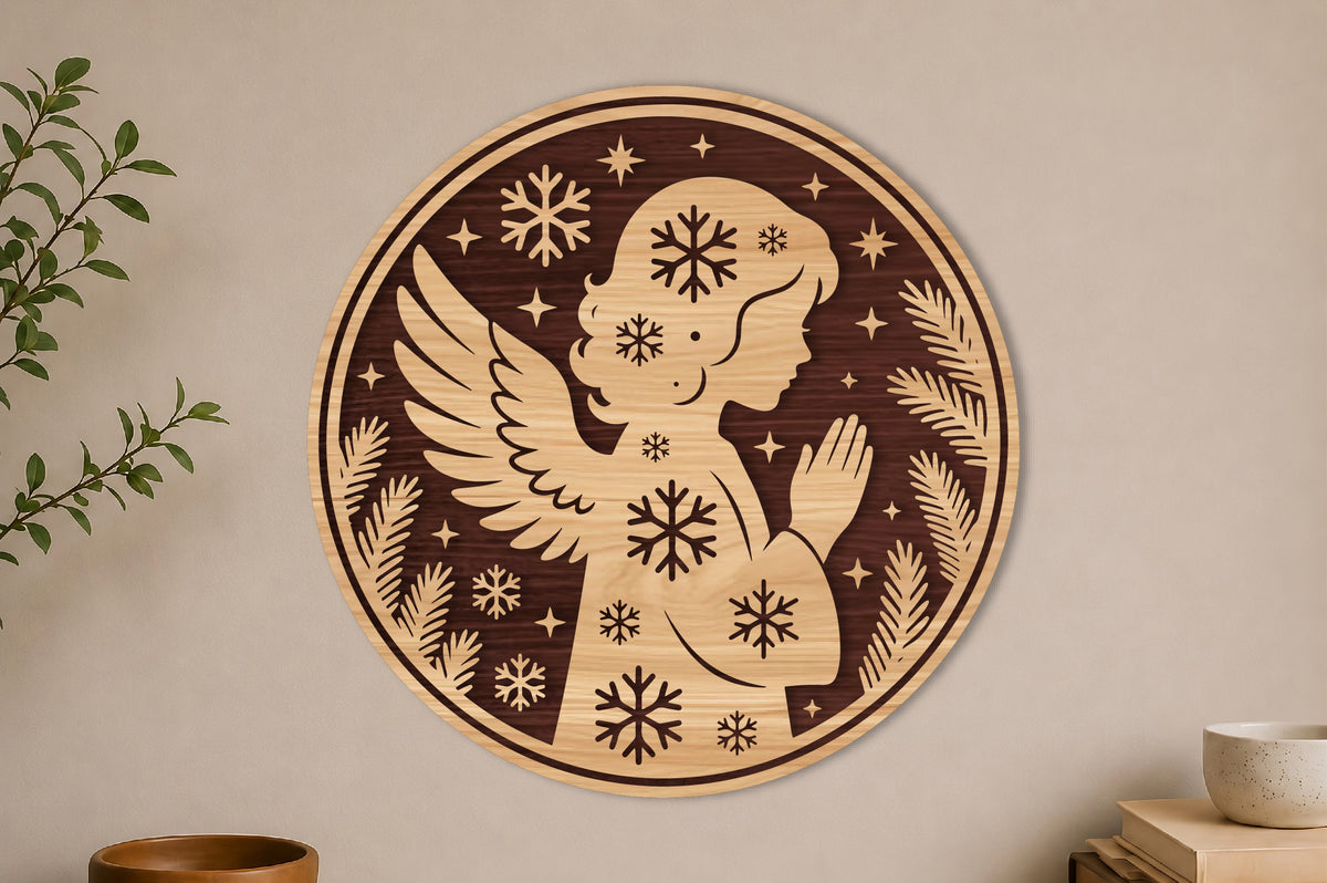 Christmas Angel Wall Art Laser Cut SVG