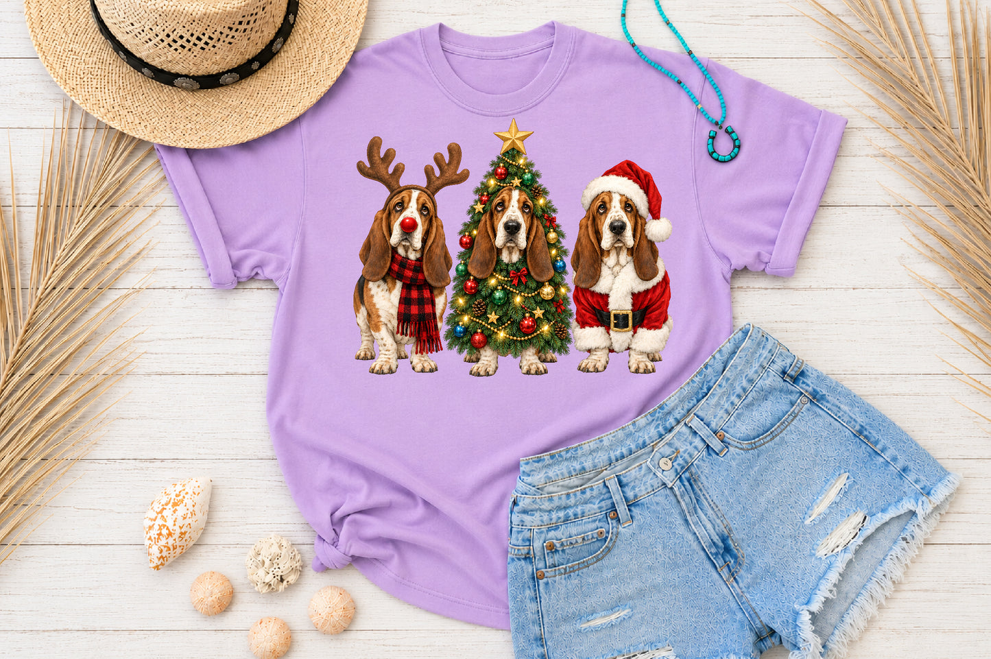 Christmas Basset Hound PNG Clipart Bundle