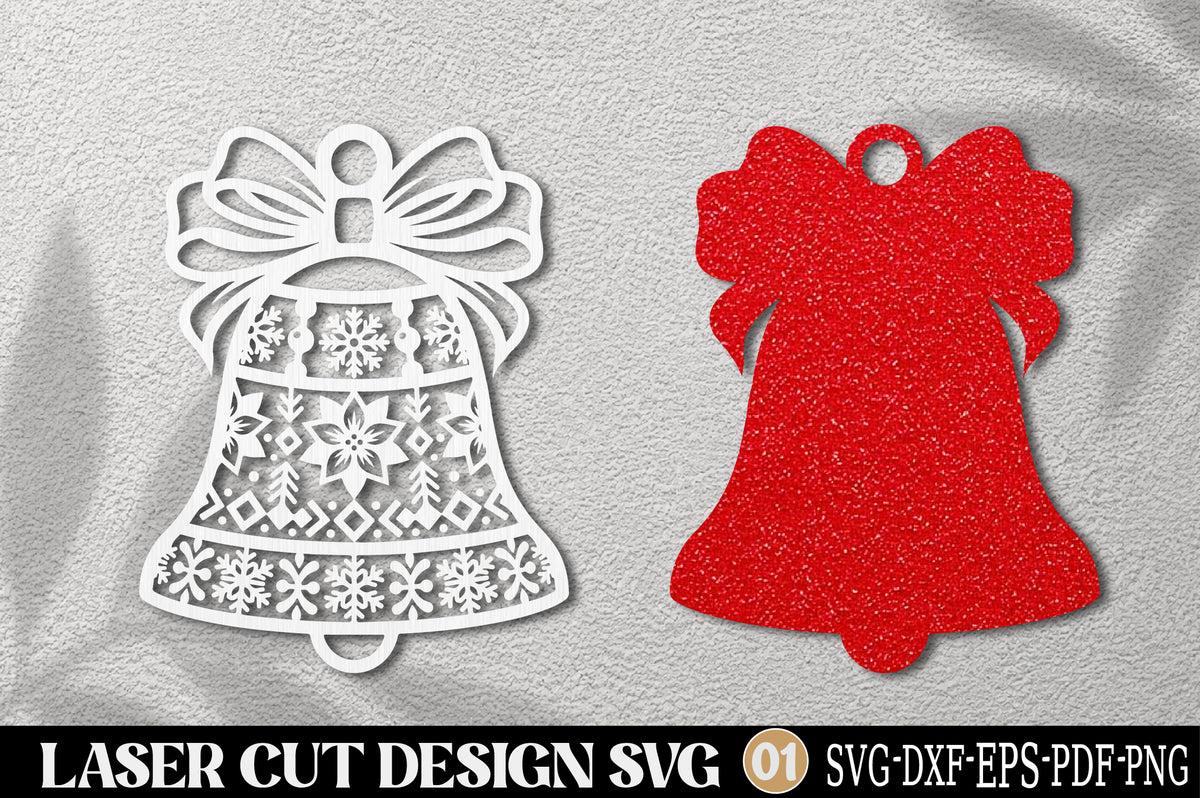 Christmas Bell Laser Cut SVG | Christmas Bell Ornament Design