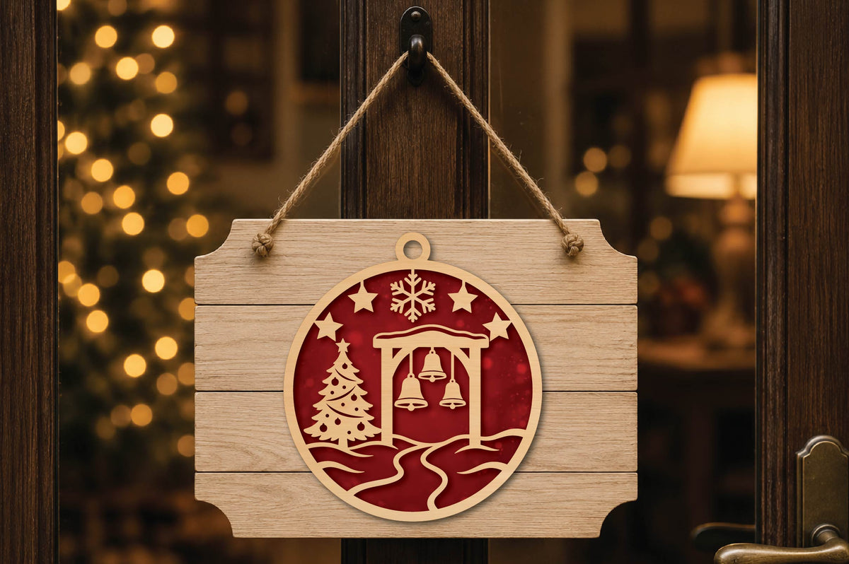 Christmas Bell Pavilion Ornament Laser Cut SVG