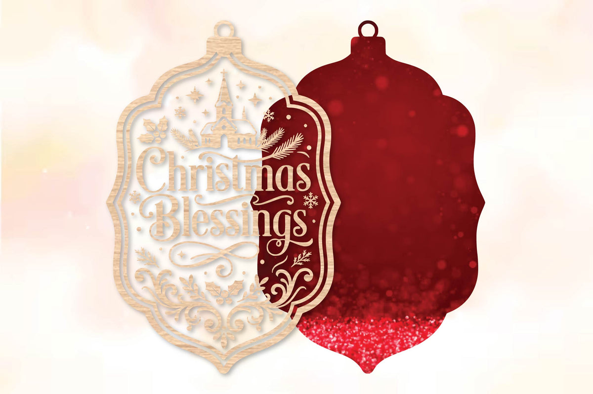 Christmas Blessings Church Ornament Laser Cut SVG