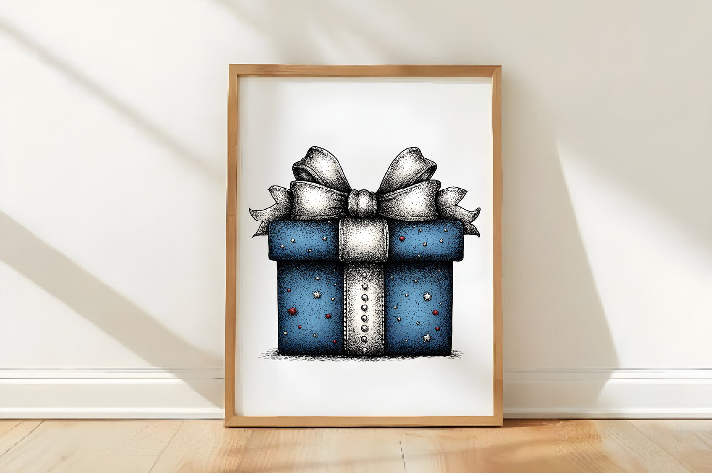 Christmas Blue Gift Box Clipart PNG