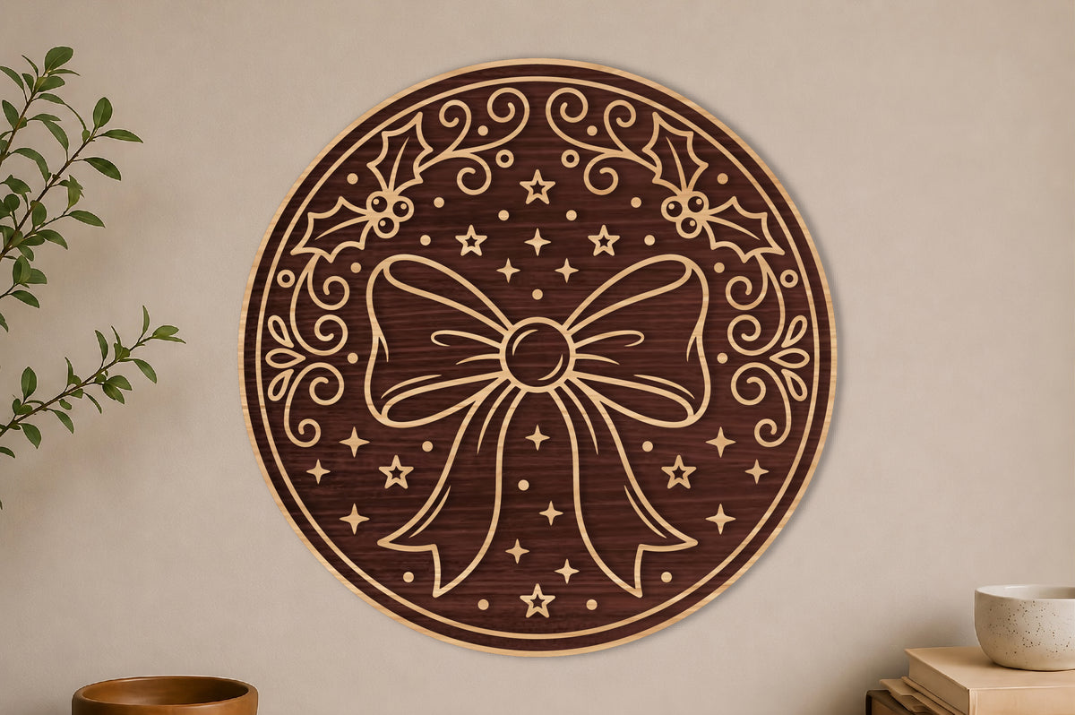 Christmas Bow Laser Cut SVG