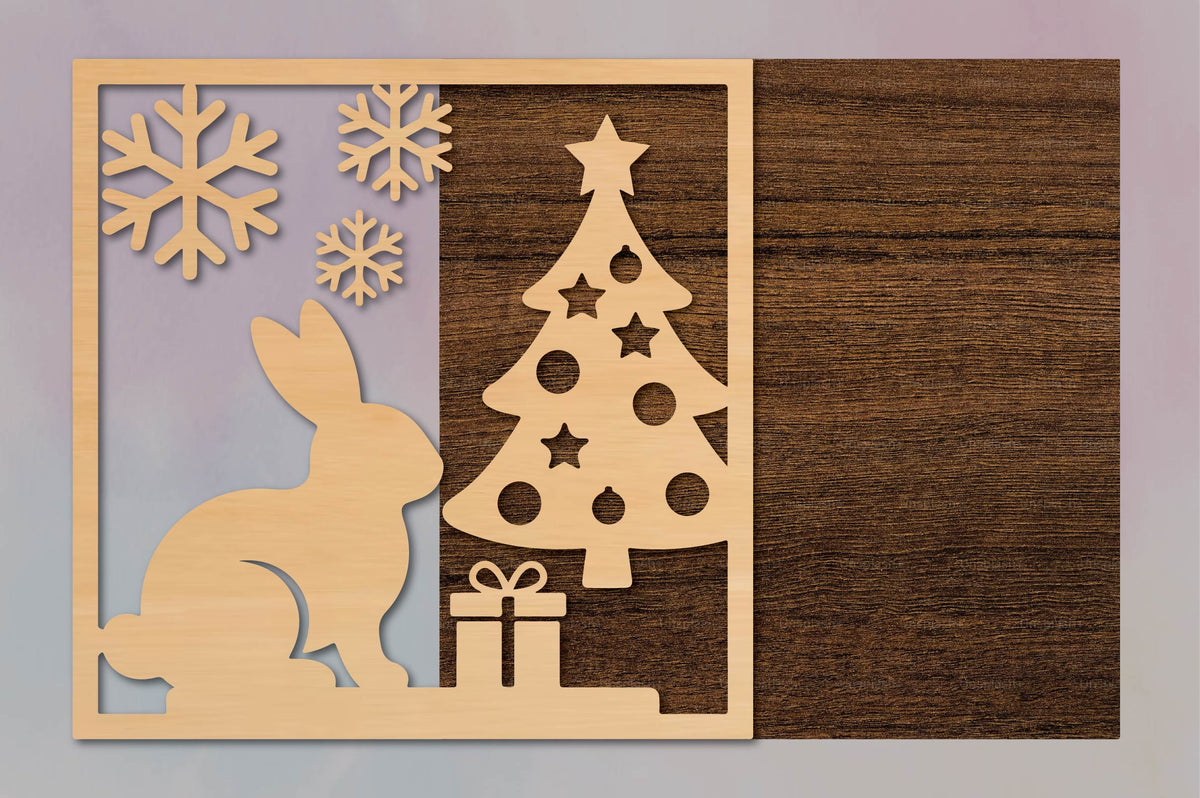 Christmas Bunny Laser Cut SVG