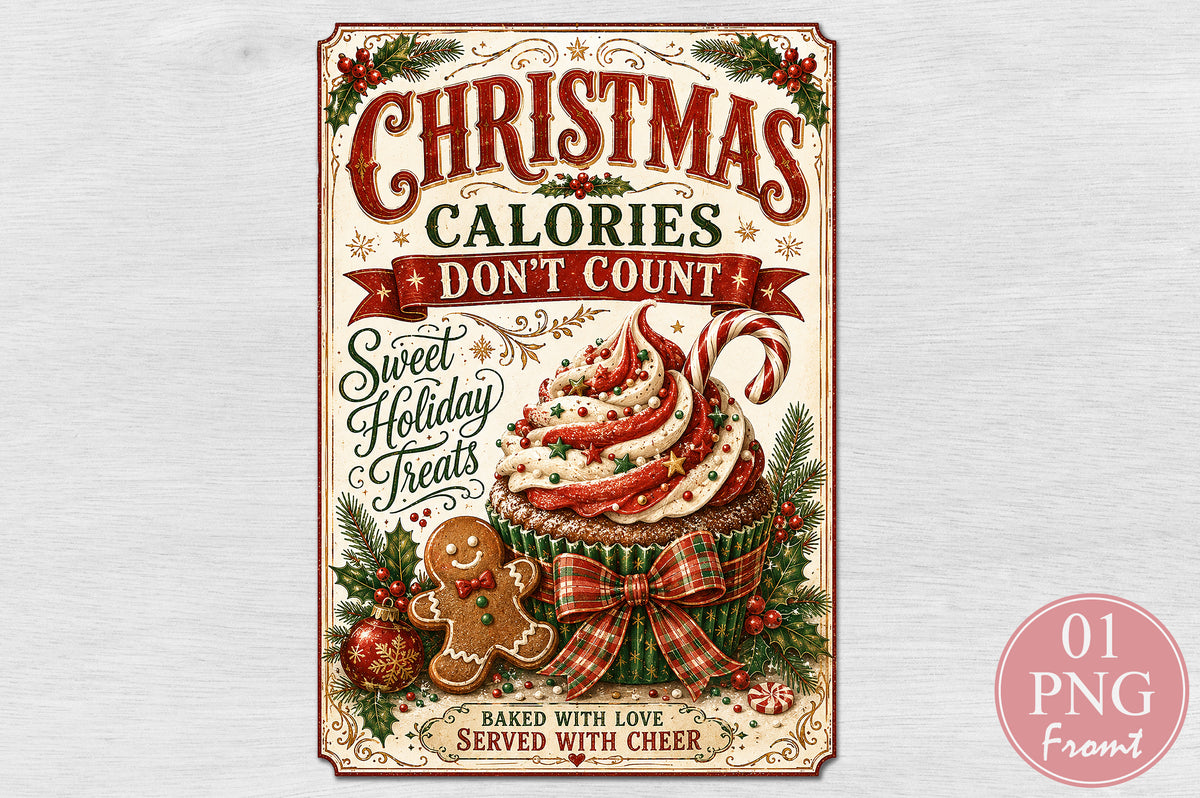 Christmas Calories Don’t Count PNG Sublimation Design