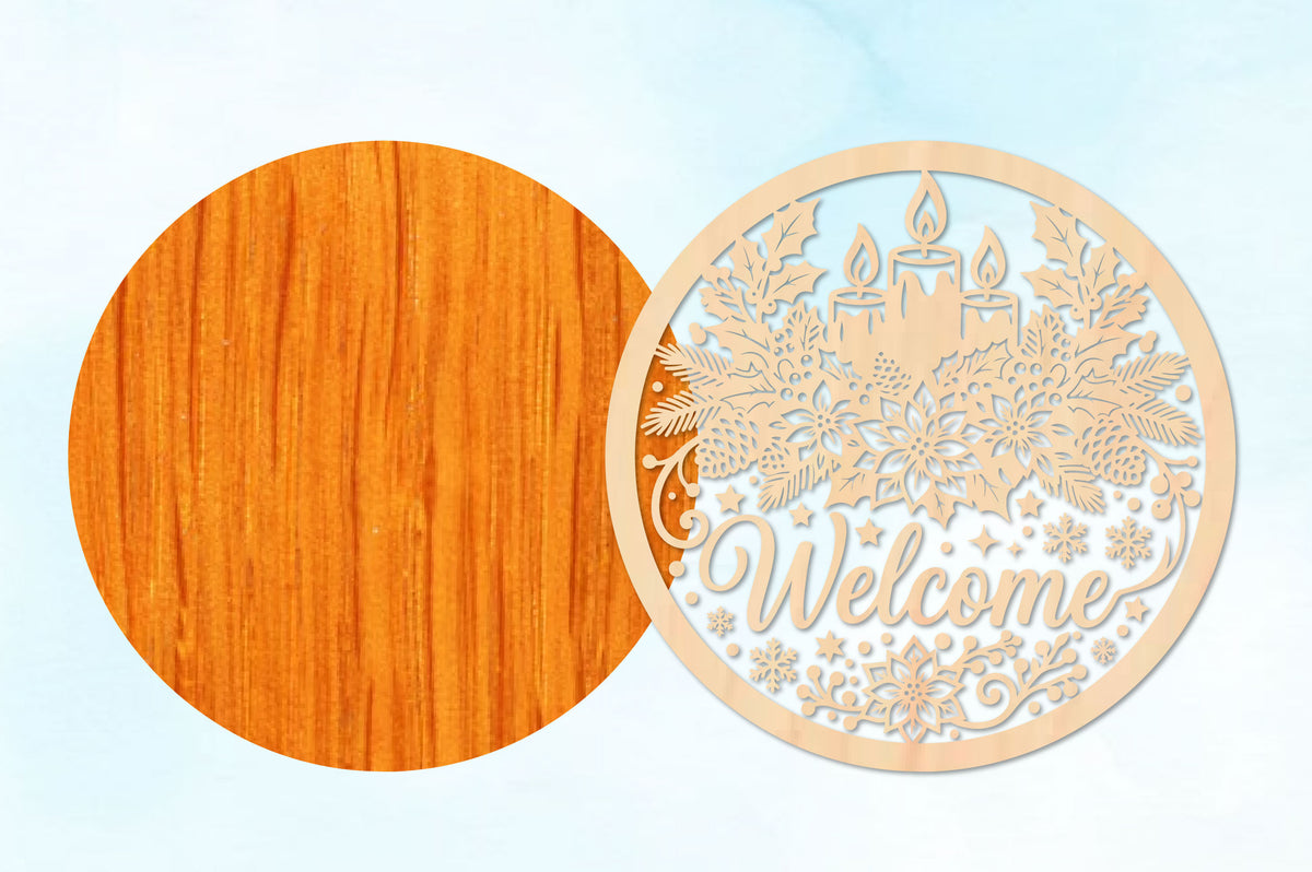 Christmas Candle Welcome Sign SVG