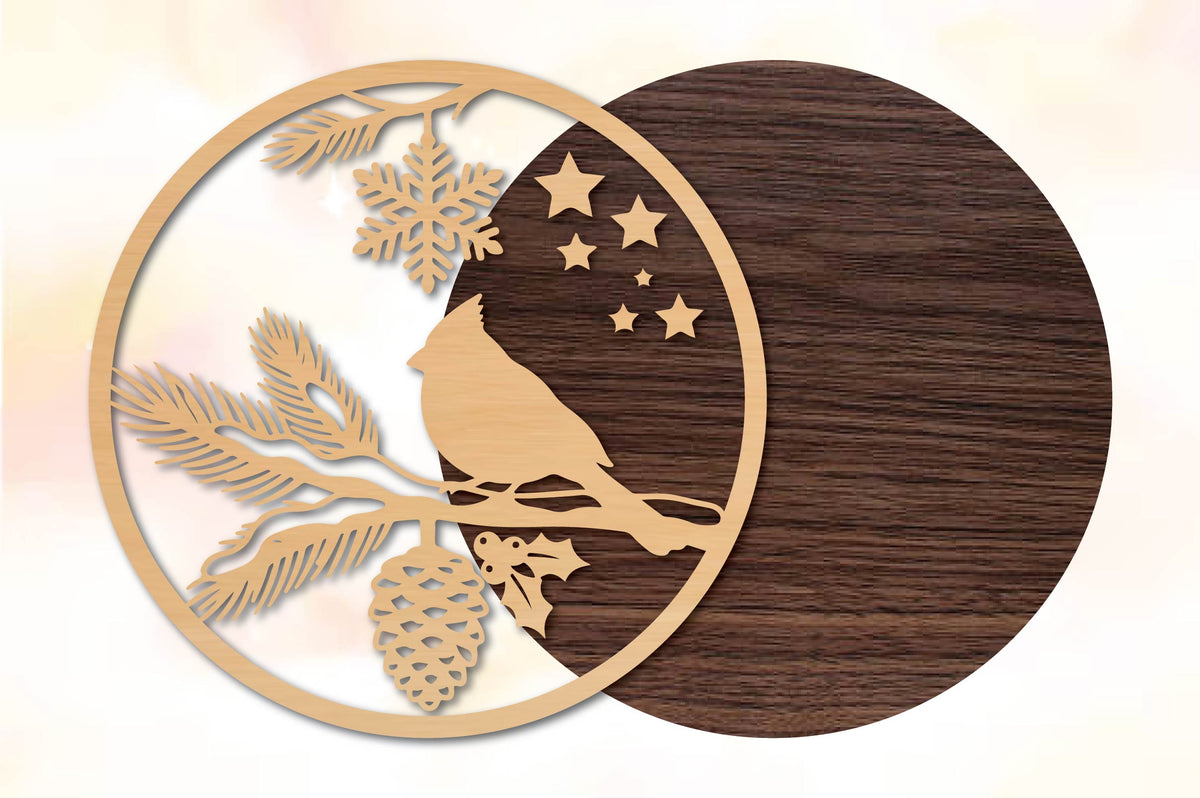 Christmas Cardinal Laser Cut SVG